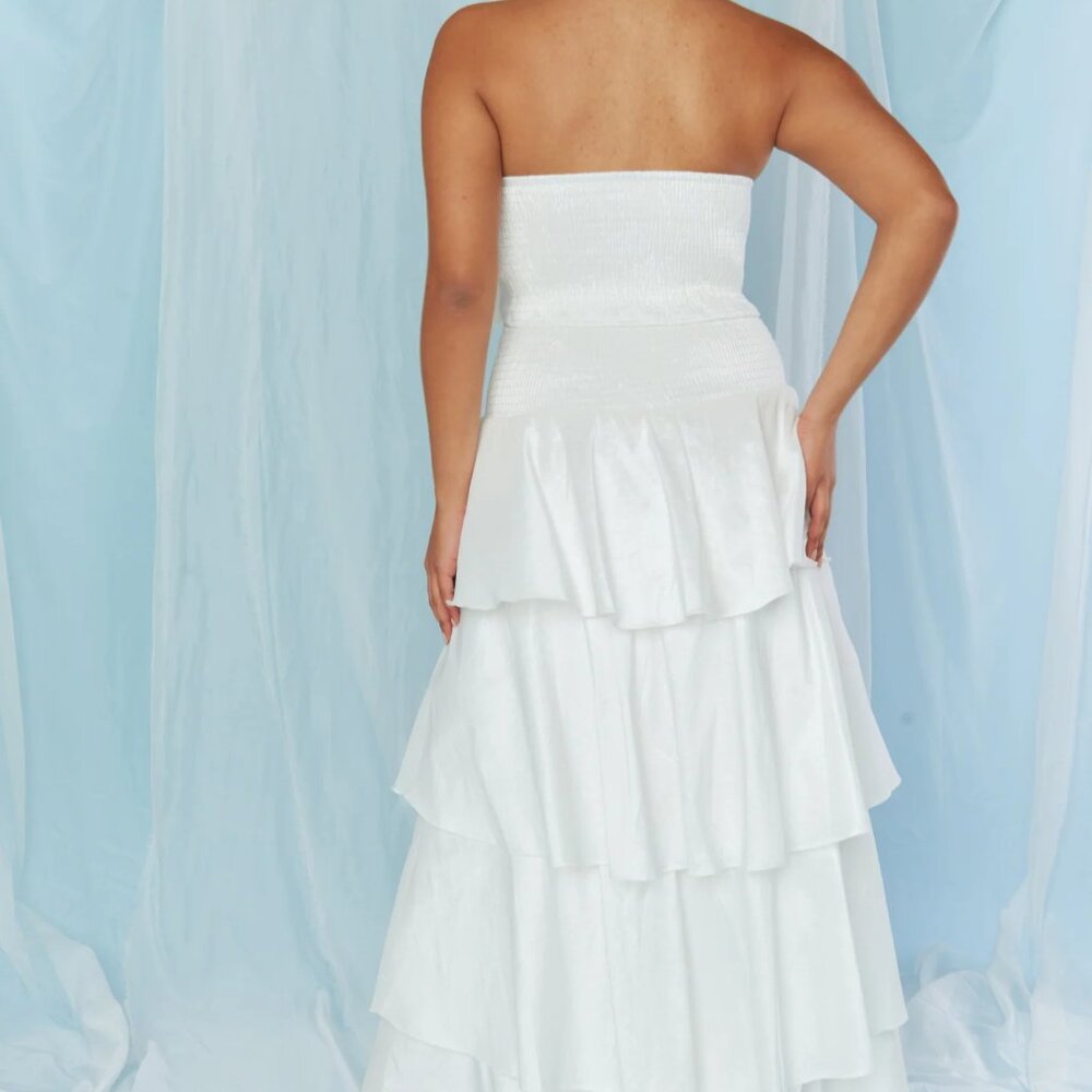 NWOT Show Me Your Mumu Katrina Swing Skirt White Taffeta S ! - Picture 3 of 4